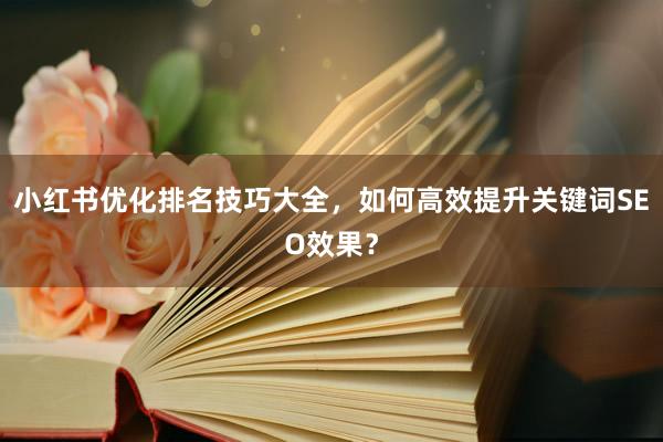 小红书优化排名技巧大全，如何高效提升关键词SEO效果？