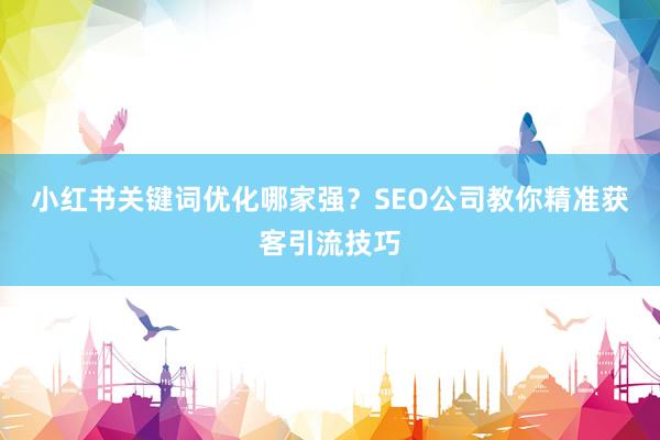 小红书关键词优化哪家强？SEO公司教你精准获客引流技巧