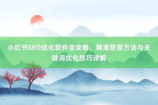小红书SEO优化软件全攻略，精准获客方法与关键词优化技巧详解