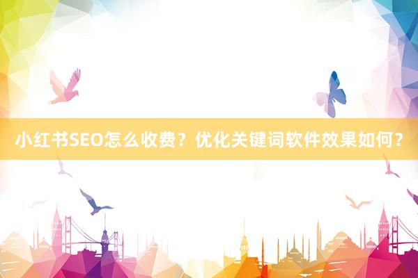 小红书SEO怎么收费？优化关键词软件效果如何？
