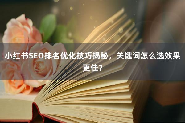 小红书SEO排名优化技巧揭秘，关键词怎么选效果更佳？