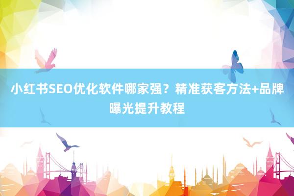 小红书SEO优化软件哪家强？精准获客方法+品牌曝光提升教程