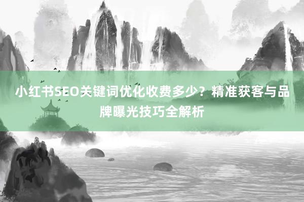 小红书SEO关键词优化收费多少？精准获客与品牌曝光技巧全解析