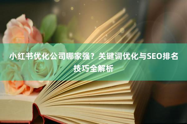 小红书优化公司哪家强？关键词优化与SEO排名技巧全解析