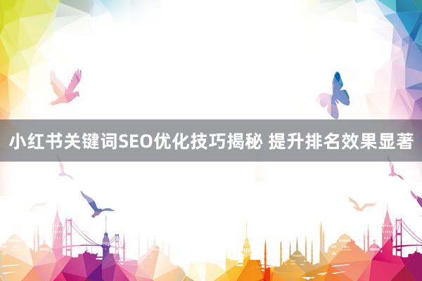 小红书关键词SEO优化技巧揭秘 提升排名效果显著
