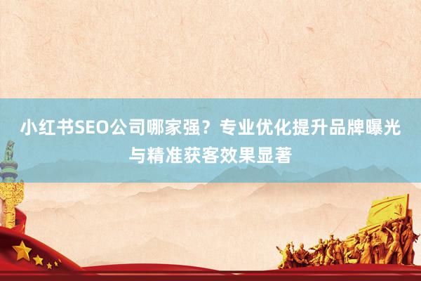 小红书SEO公司哪家强？专业优化提升品牌曝光与精准获客效果显著