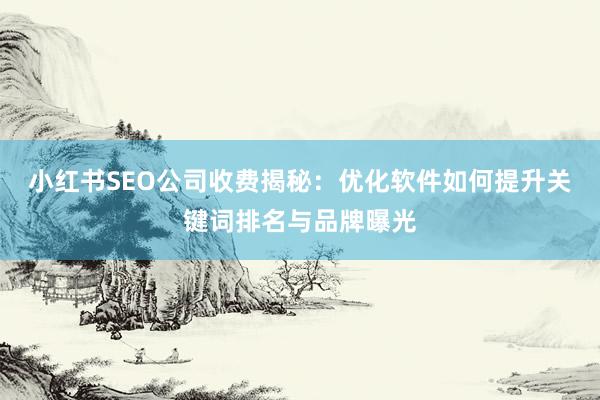 小红书SEO公司收费揭秘：优化软件如何提升关键词排名与品牌曝光