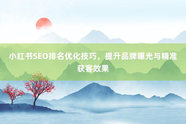 小红书SEO排名优化技巧，提升品牌曝光与精准获客效果