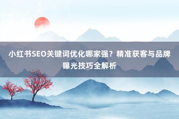 小红书SEO关键词优化哪家强？精准获客与品牌曝光技巧全解析