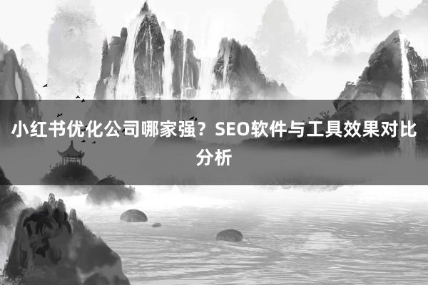 小红书优化公司哪家强？SEO软件与工具效果对比分析