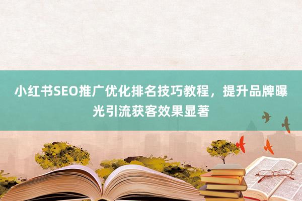 小红书SEO推广优化排名技巧教程，提升品牌曝光引流获客效果显著