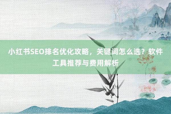 小红书SEO排名优化攻略，关键词怎么选？软件工具推荐与费用解析