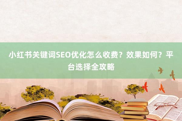 小红书关键词SEO优化怎么收费？效果如何？平台选择全攻略