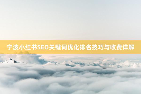 宁波小红书SEO关键词优化排名技巧与收费详解