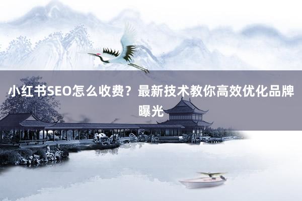 小红书SEO怎么收费？最新技术教你高效优化品牌曝光