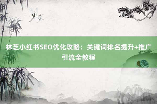 林芝小红书SEO优化攻略：关键词排名提升+推广引流全教程