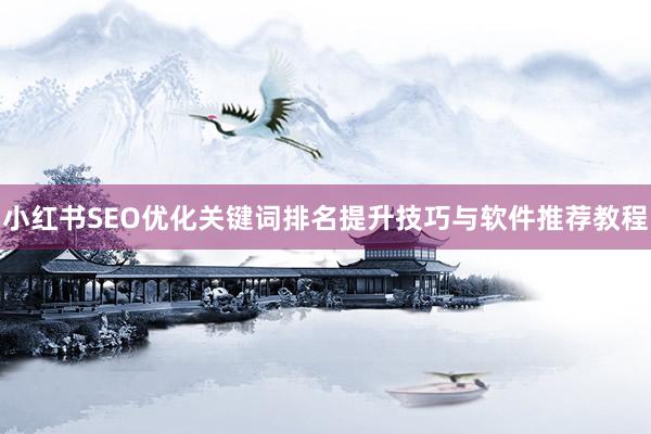 小红书SEO优化关键词排名提升技巧与软件推荐教程