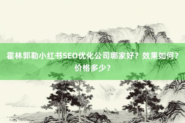 霍林郭勒小红书SEO优化公司哪家好？效果如何？价格多少？