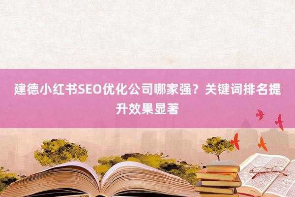 建德小红书SEO优化公司哪家强？关键词排名提升效果显著