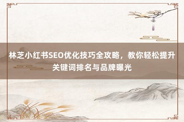 林芝小红书SEO优化技巧全攻略，教你轻松提升关键词排名与品牌曝光