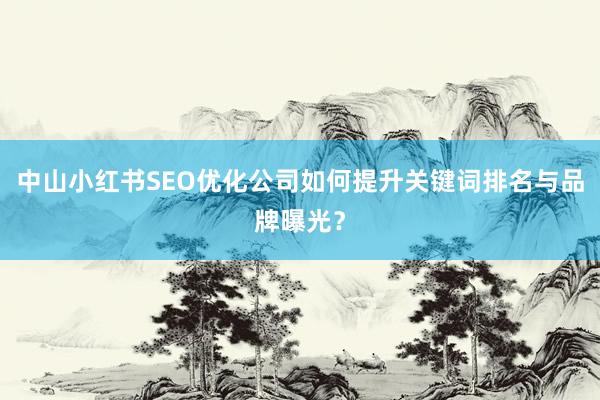 中山小红书SEO优化公司如何提升关键词排名与品牌曝光？