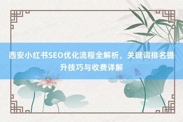 西安小红书SEO优化流程全解析，关键词排名提升技巧与收费详解
