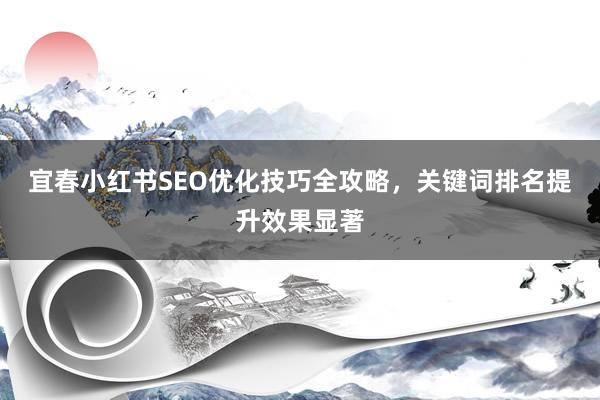 宜春小红书SEO优化技巧全攻略，关键词排名提升效果显著
