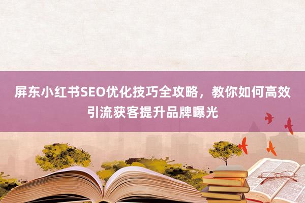 屏东小红书SEO优化技巧全攻略，教你如何高效引流获客提升品牌曝光