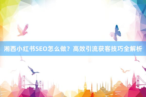 湘西小红书SEO怎么做？高效引流获客技巧全解析