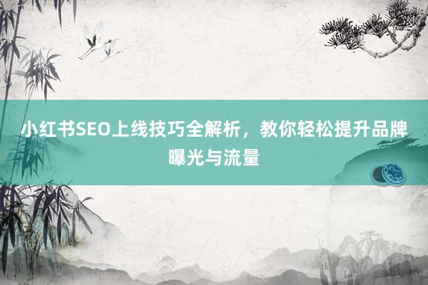 小红书SEO上线技巧全解析，教你轻松提升品牌曝光与流量