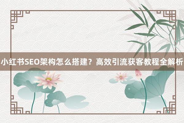 小红书SEO架构怎么搭建？高效引流获客教程全解析