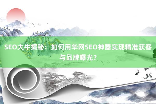 SEO大牛揭秘：如何用华网SEO神器实现精准获客与品牌曝光？
