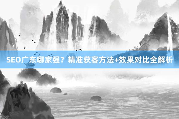 SEO广东哪家强？精准获客方法+效果对比全解析