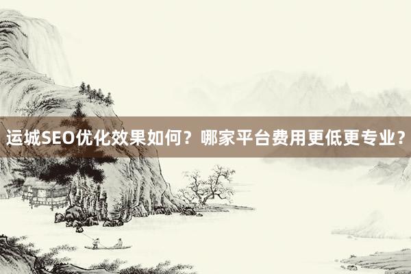 运城SEO优化效果如何？哪家平台费用更低更专业？
